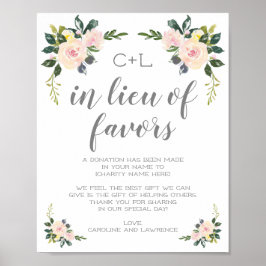 Poster Primavera Floral Blush em vez do Sinal de Favor do