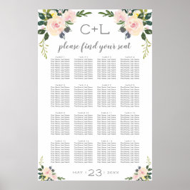 Poster Primavera Floral Blush Wedding Gráfico