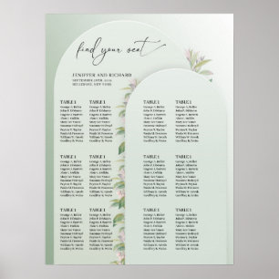 Poster Primavera floral verde de arco verde moderno