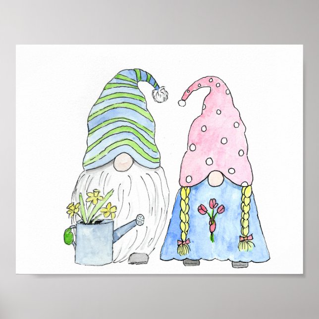 Poster Primavera Garden Mama e Papa Gnomos (Frente)