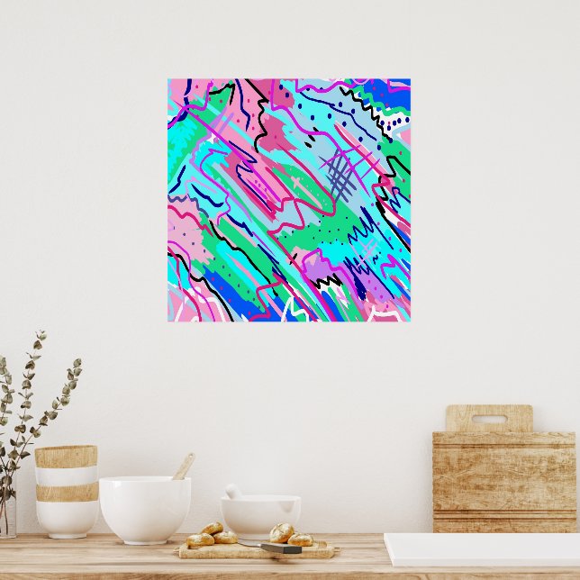 Poster Primavera Landscape Abstrato Art (Cozinha)