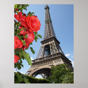Póster Primavera na torre Eiffel