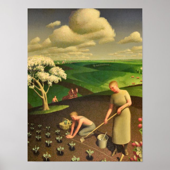 Poster Primavera no País por Grant Wood (Frente)