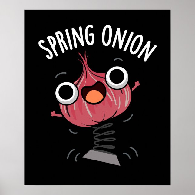 Poster Primavera Onion Funny Veggie Pun Dark BG (Frente)
