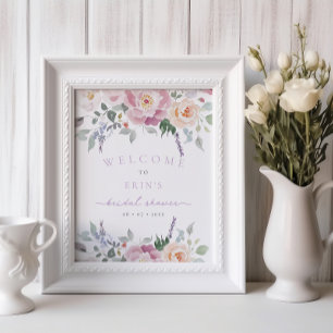 Poster Primavera Pastel Floral Chá de panela Bem-vindo