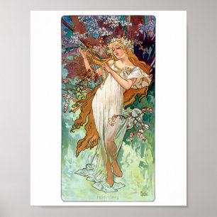 Poster Primavera Personificada por 1896 Alphonse Mucha St