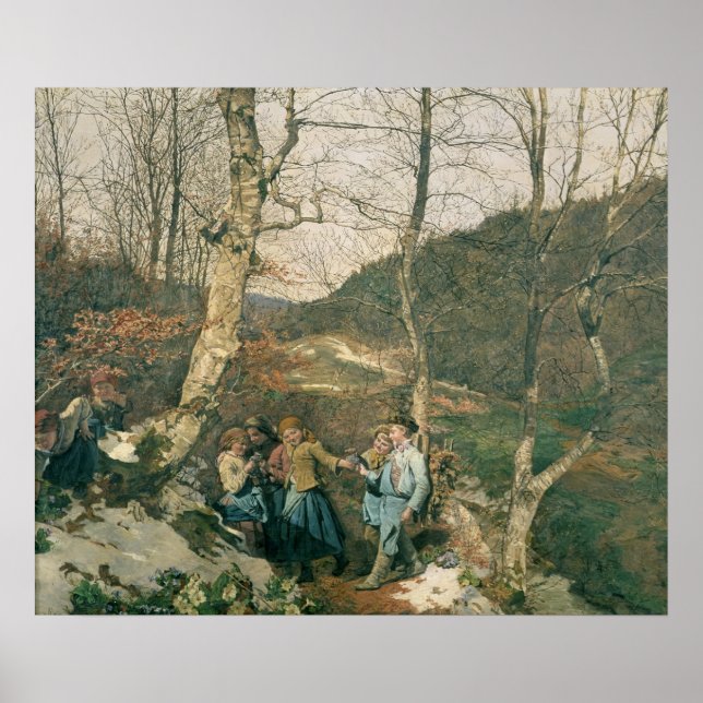 Póster Primavera precoce na floresta de Viena (Frente)