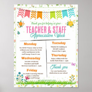Poster Primavera Professor e Folheto de Apreciação do Fun