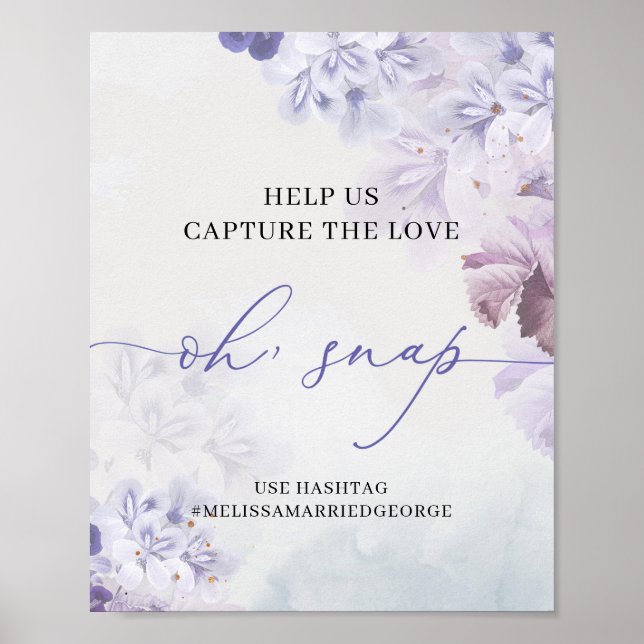 Poster Primavera púrpura púrpura rosas azuis oh snap (Frente)