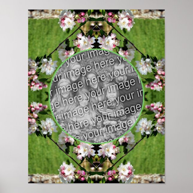 Poster Primavera Rosa E Brilhos Brancos Adicione Sua Próp (Frente)