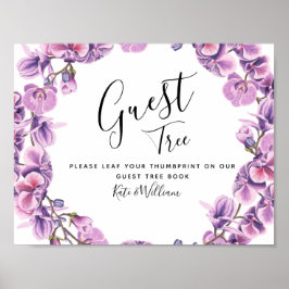 Poster primavera roxo guia de casamento - SINAL de árvore