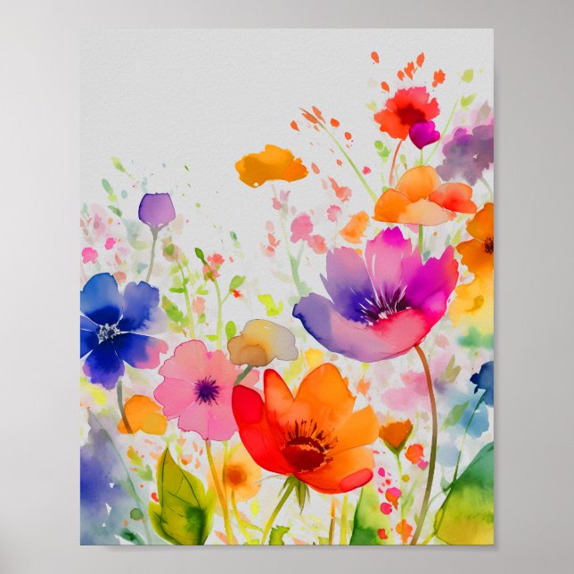 Poster Primavera Watercolor Flores, Nature Lover (Frente)