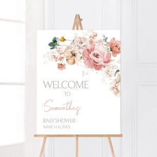 Poster Primavera Wildflower Chá de fraldas Welcome