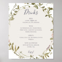 Primavera Wildflower | Posto de Menu Bebidas Branc