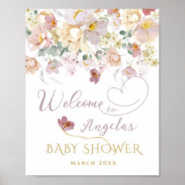 Poster Primavera Wildflower Purple Girl Chá de fraldas be