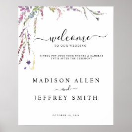 Poster Primavera Wildflower Unplugged Wedding Sign