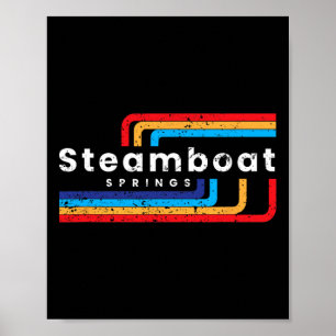 Poster Primaveras a vapor Colorado Skiage Vintage Steambo