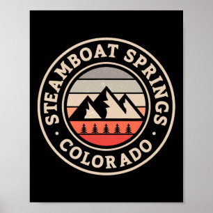 Poster Primaveras de barco a vapor Colorado Esquiando Sno