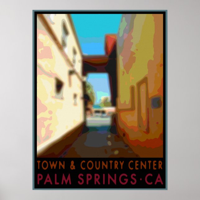 Poster Primaveras de Palm do Centro de Cidade e País CA (Frente)