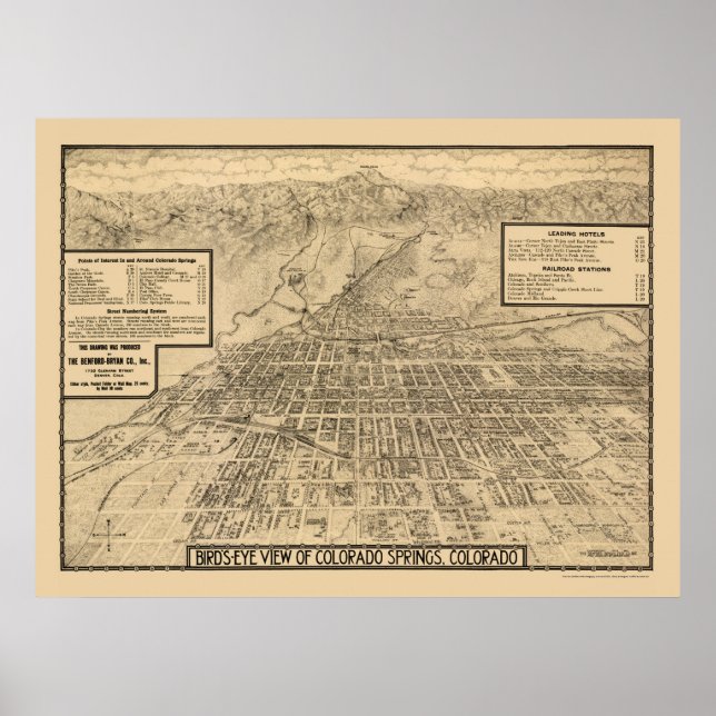 Póster Primaveras do Colorado, CO Panorâmica Map - 1909 (Frente)