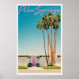 Poster Primaveras Retro Palm Porta Rosa
