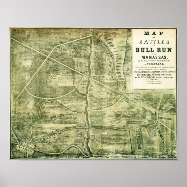 Póster Primeira Batalha de Bull Run - Guerra Civil Panorâ (Frente)
