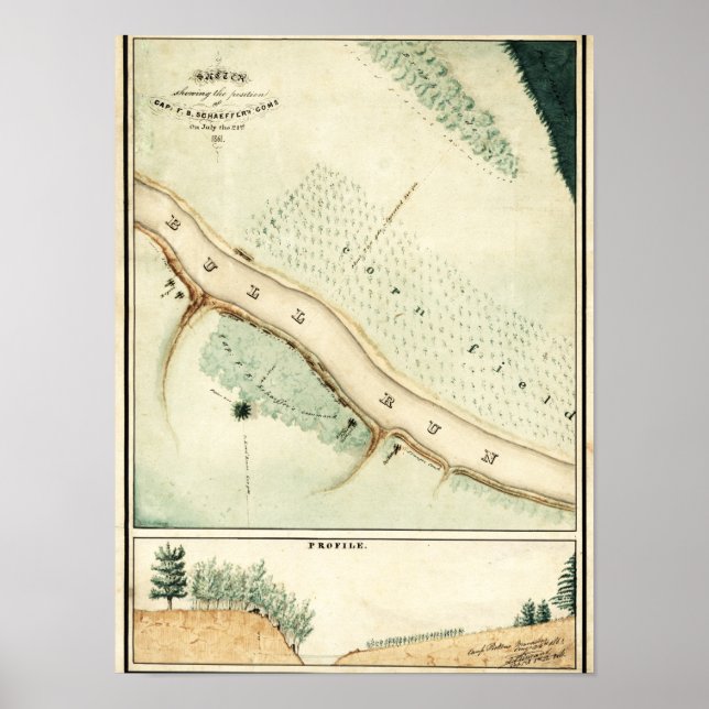 Póster Primeira Batalha de Bull Run - Guerra Civil Panorâ (Frente)