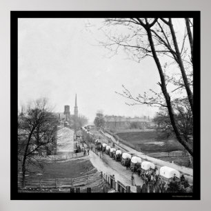 Póster Primeira cidade entrando federal 1865 do trem de