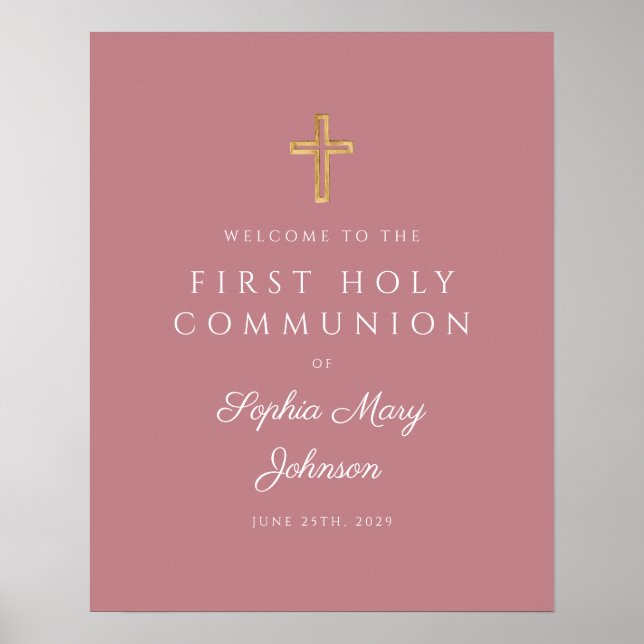 Poster Primeira comuna religiosa cor-de-rosa (Frente)