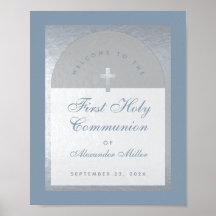 Primeira Comunhão Arco de Prata Azul Poeira Boas-V