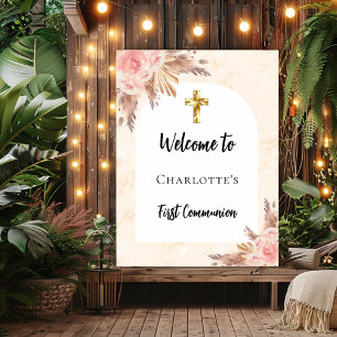 Poster Primeira comunidade rosa dourada arca de pêssego b