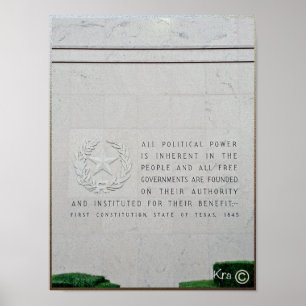 Poster Primeira constituição, estado do Texas, CITAÇÕ