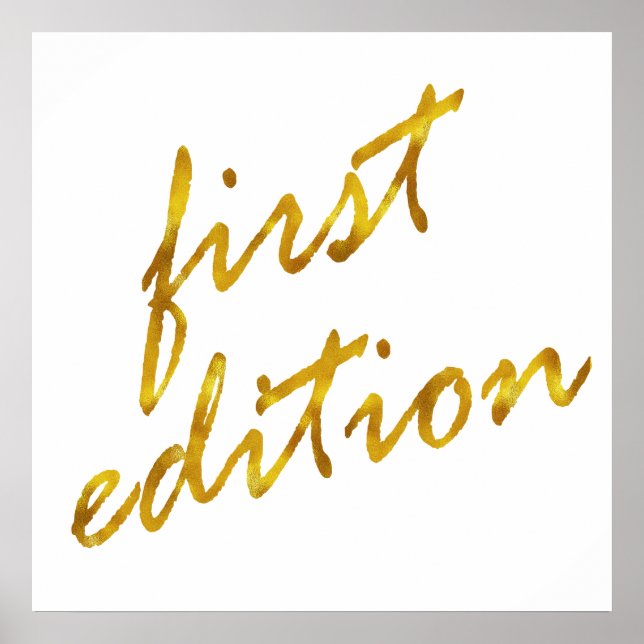 Poster Primeira edição - Faux Gold Foil Metálico Design (Frente)