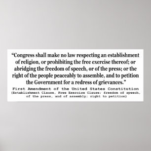 Poster Primeira Emenda da constituição de Estados Unido