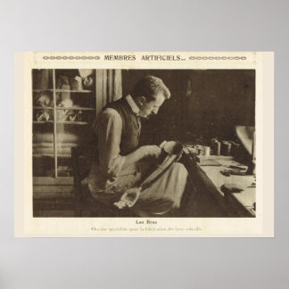 Póster Primeira Guerra Mundial, França, próteses Fazeres