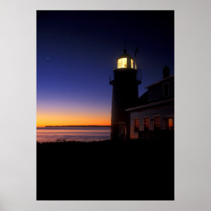 Póster Primeira luz no farol de cabeça quente
