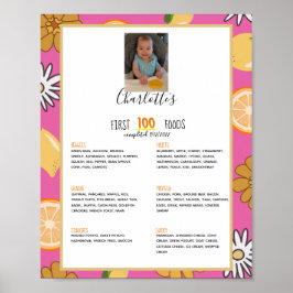 Poster Primeira Menina Rosa Rosa De 100 Comidas Desmame