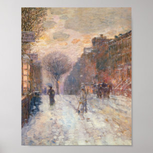 Poster Primeira noite após queda de neve (Hassam 1906)