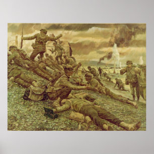 Poster Primeira onda em Omaha pela segunda guerra mundial