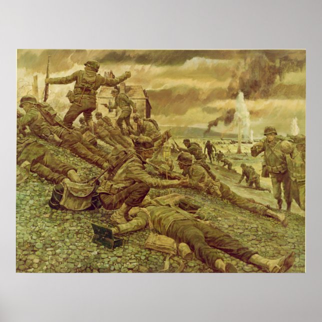 Póster Primeira onda em Omaha por Ken Riley (Frente)