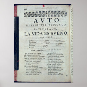 Póster Primeira página 'do La Vida es Sueno
