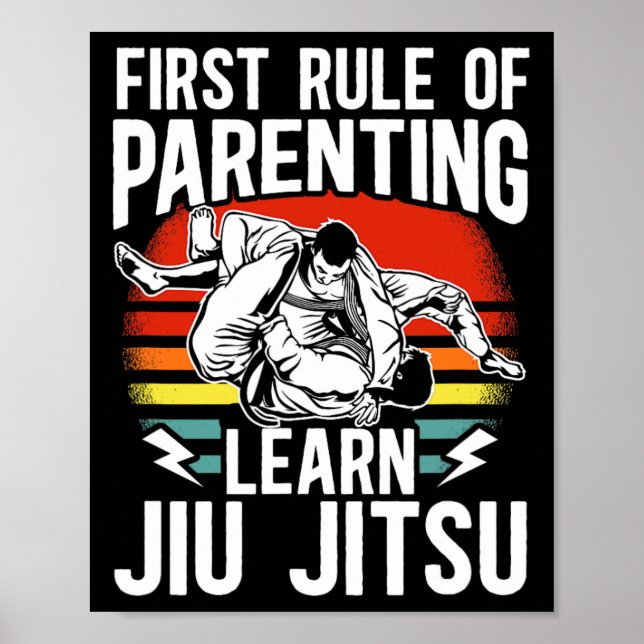 Poster Primeira Regra De Parentalidade Aprenda Jiu Jitsu  (Frente)