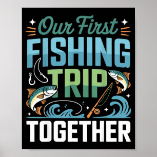 Poster Primeira Viagem de Pesca Juntos Vara Anzol Peixe E