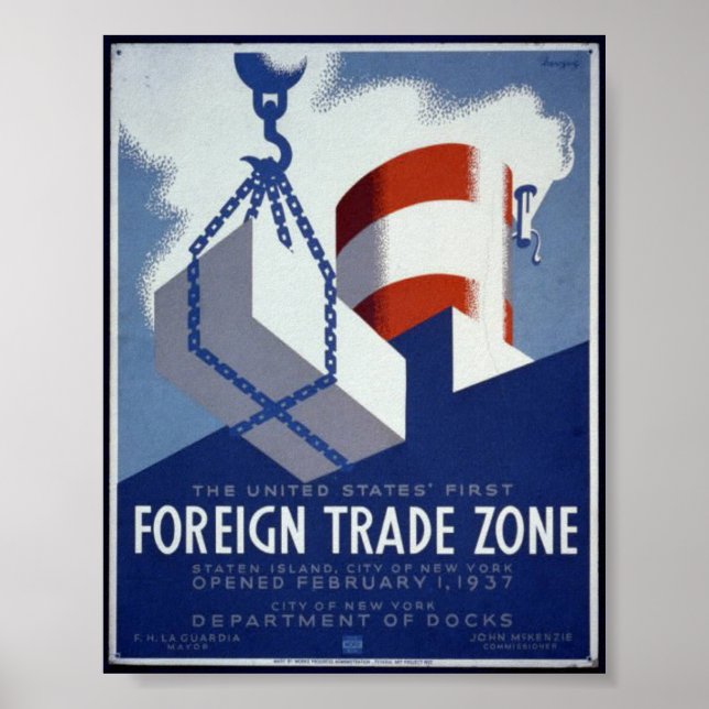 Poster Primeira Zona de Comércio Externo dos Estados Unid (Frente)
