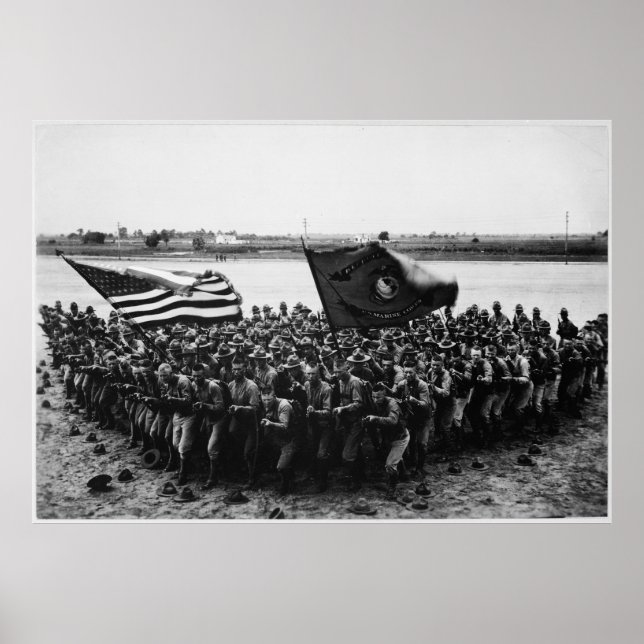 Poster Primeiro a combater um grupo de fuzileiros da Prim (Frente)