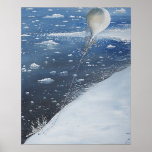 Poster Primeiro Aeronaut do capitão Scott a Antártica. 