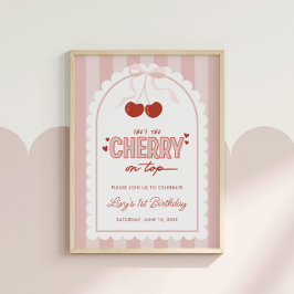 Poster Primeiro aniversario Cherry First Coquette Girls