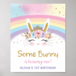 Poster Primeiro aniversario Coelho Bonito - Arco-Íris - S