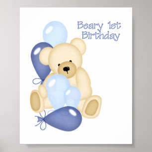 Poster Primeiro aniversario de Beary (GAROTO)