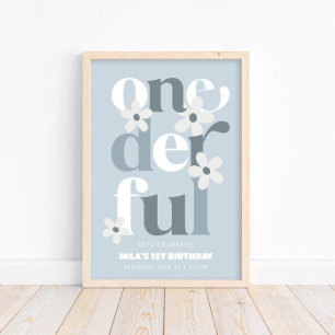 Poster Primeiro aniversario de Boho Moderno da Daisy Onew